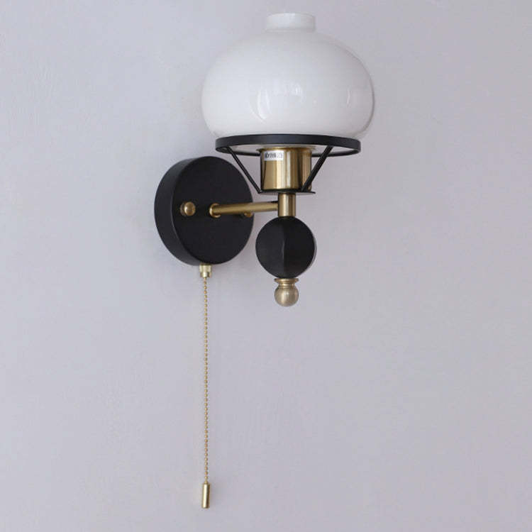 French Geometric Circle Glass Iron Sconce