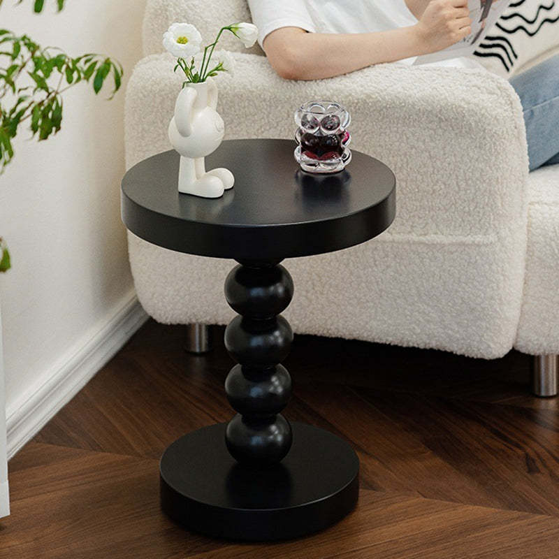 Vintage Round Beaded Wooden Coffee Table