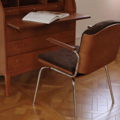 Vintage Wood Plated Iron Dining Chair