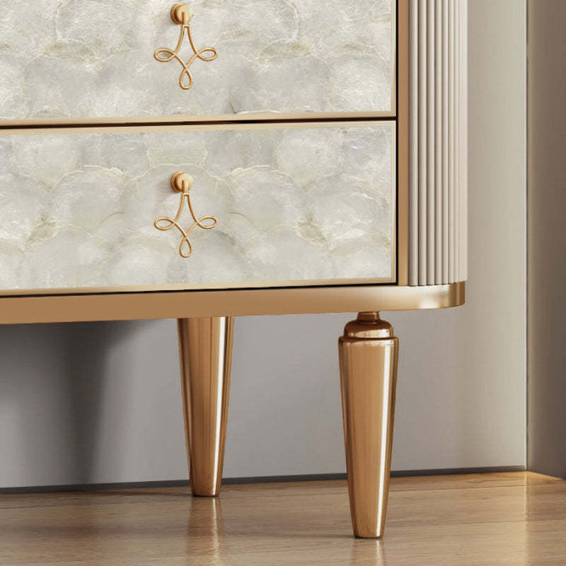 Modern Luxury Rock Slab Wood 3-Drawer Nightstand