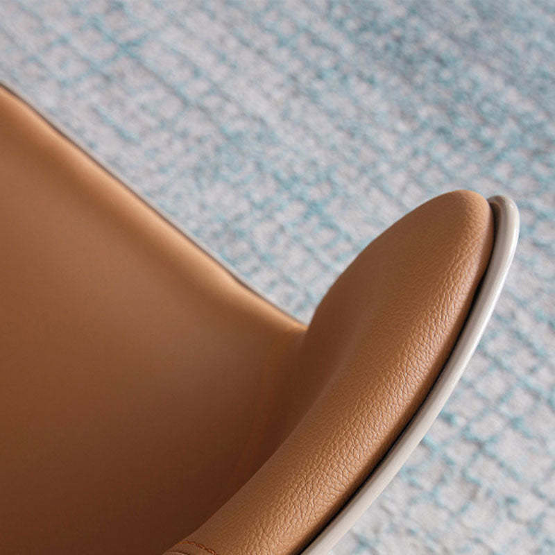 Modern Cowhide Steel Curved Dining Chair