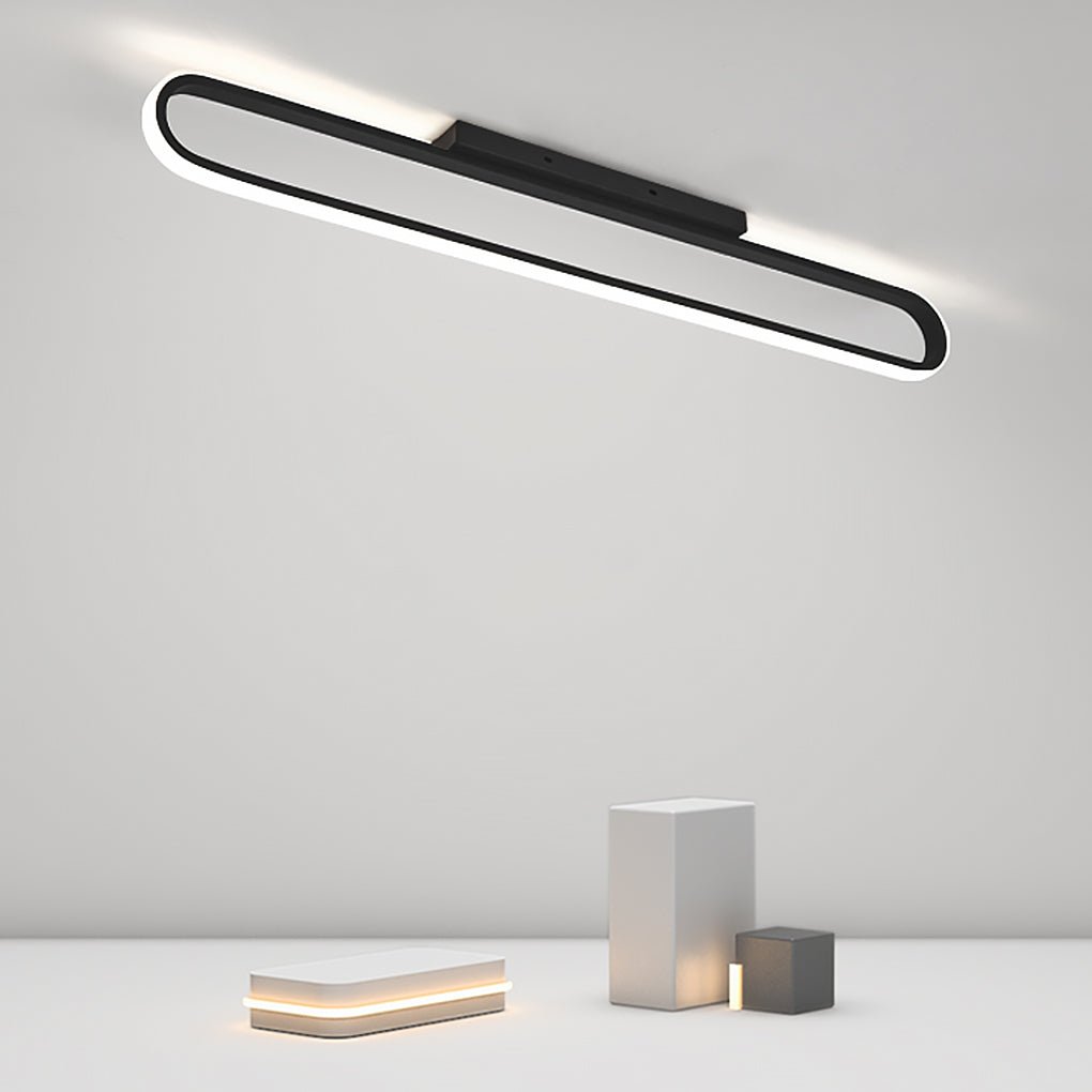 24" Rectangle LED Black Flush Mount Light