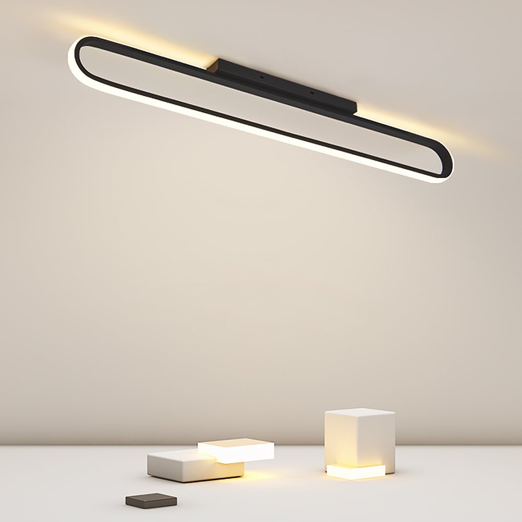 24" Rectangle LED Black Flush Mount Light