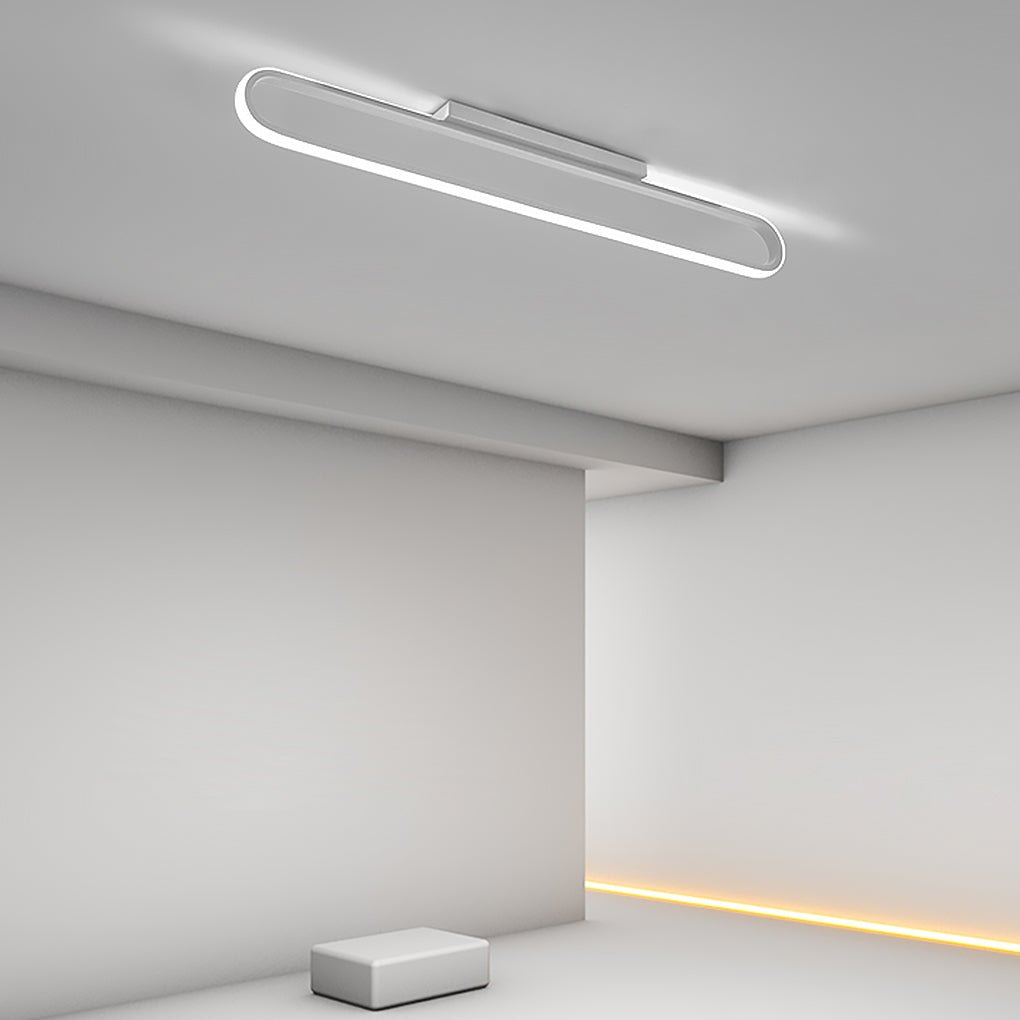 24" Rectangle LED Black Flush Mount Light