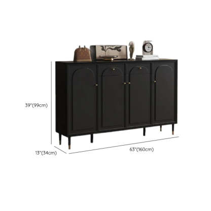 Modern Black Engineered Wood Large Hallway Shoe Cabinet