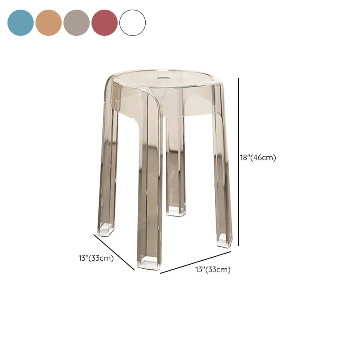 Modern Clear Acrylic Adjustable Office Stool