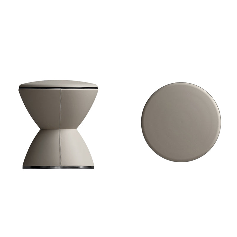 Minimalist Hourglass Leather Steel Stool