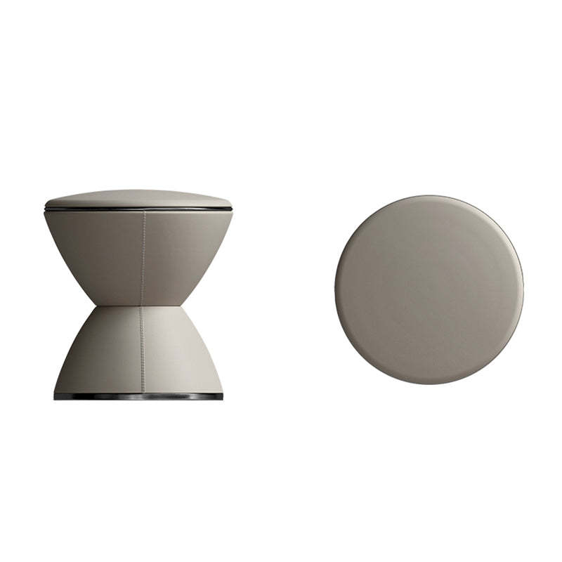 Minimalist Hourglass Leather Steel Stool
