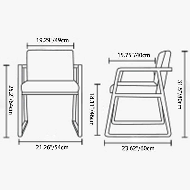 Minimalist PU Leather Steel Desk Chair