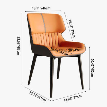 Minimalist Steel Leather Dining Chair — Blue