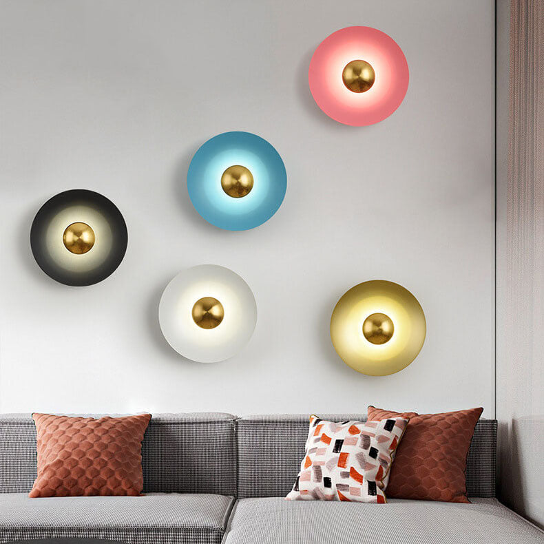Nordic Multicolor Disc LED Sconce