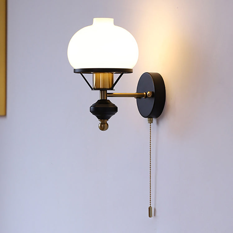 French Geometric Circle Glass Iron Sconce — Hardwired / A / 220V-240V For UK/AU
