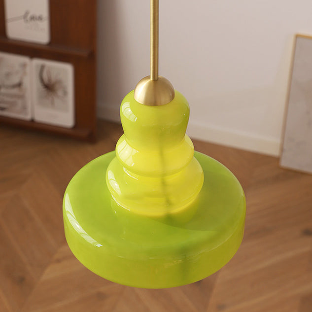 Modern Colorful Glass Gourd Pendant Light