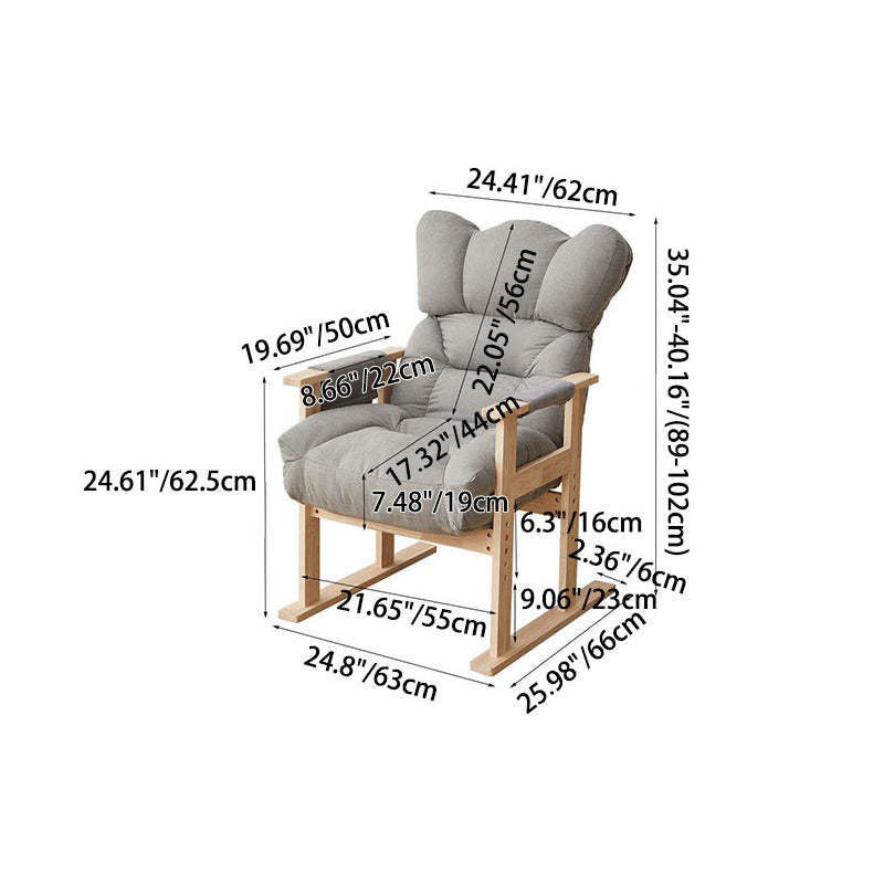 Modern Upholstered Wood Adjustable Accent Chair — Pink