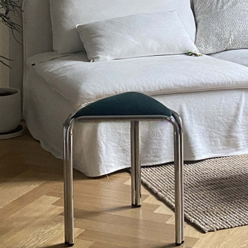 Minimalist Triangle Fabric Steel Vanity Stool