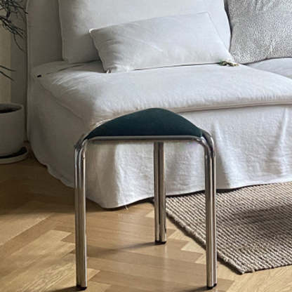 Minimalist Triangle Fabric Steel Vanity Stool
