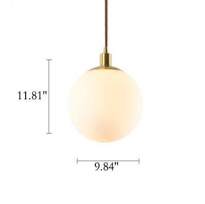 Nordic Minimalist Milky Glass Ball Pendant Light — 220V-240V For UK/AU