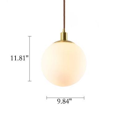 Nordic Minimalist Milky Glass Ball Pendant Light — 220V-240V For UK/AU