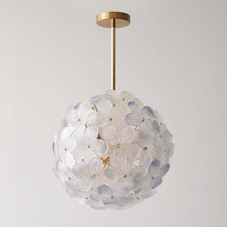 Art Deco Cinquefoil Spherical Glass Chandelier
