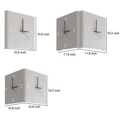 Square Metal Silent Backlit LED Corner Wall Clock Modern Wall Decor-Lighom