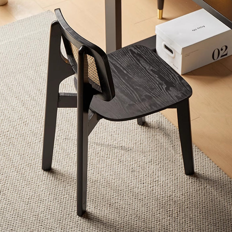 Minimalist Skeleton Wood Rattan Dining Chair