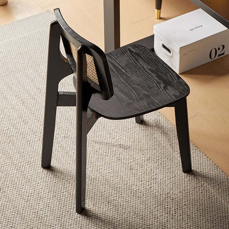 Minimalist Skeleton Wood Rattan Dining Chair