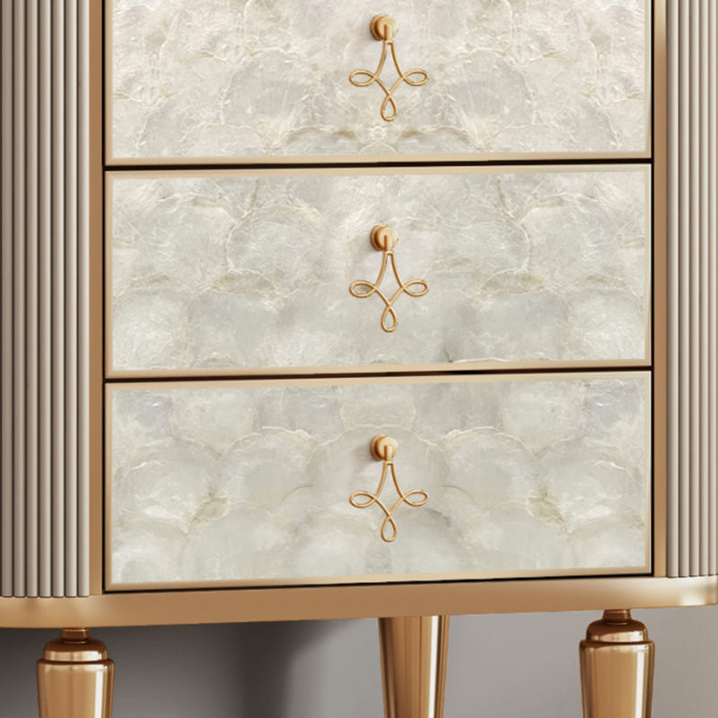 Modern Luxury Rock Slab Wood 3-Drawer Nightstand
