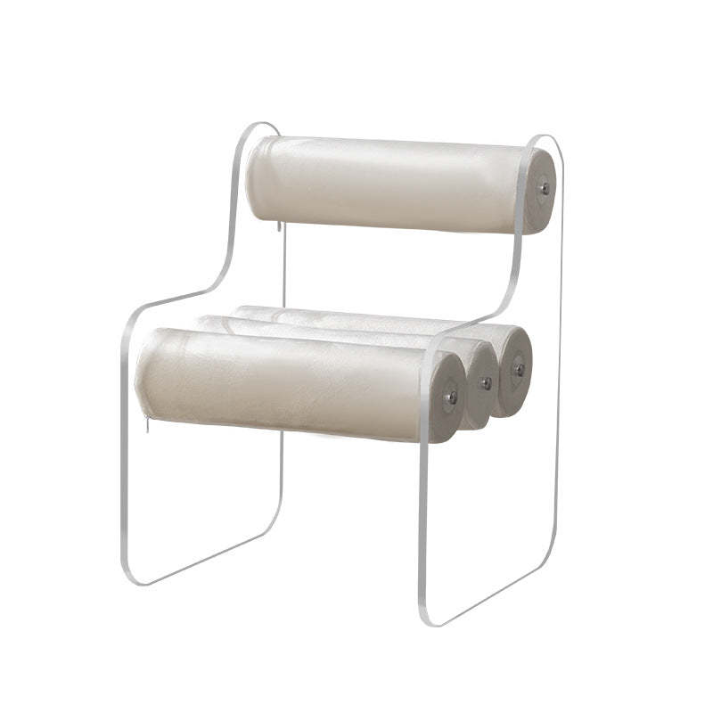 Contemporary Cylinder Acrylic Fabric Armless Chair