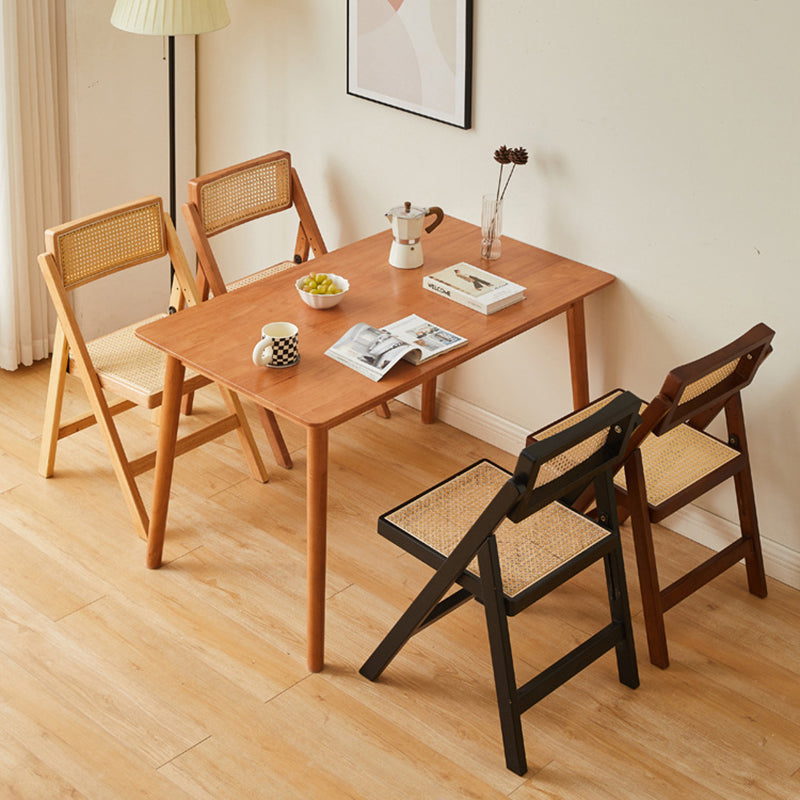Vintage Rattan Rubberwood Dining Chair — A - Regular / Black