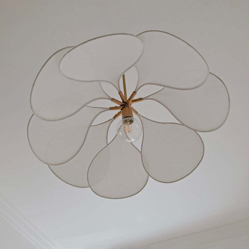 Contemporary Boho Petal Fabric Pendant Light