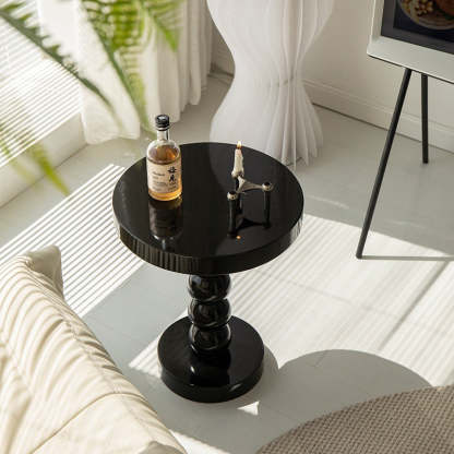 Vintage Round Beaded Wooden Coffee Table