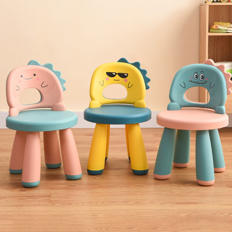 Childlike Dinosaur Plastic Round Footstool