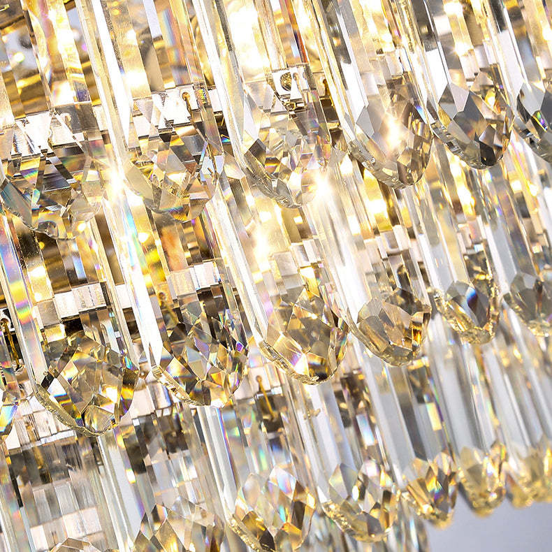 Half Round Ball Crystal Iron Chandelier — 17 / 220V-240V For UK/AU