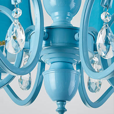 Modern Cone Iron Crystal Fabric Chandelier