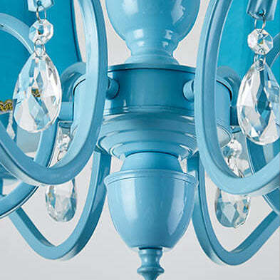 Modern Cone Iron Crystal Fabric Chandelier
