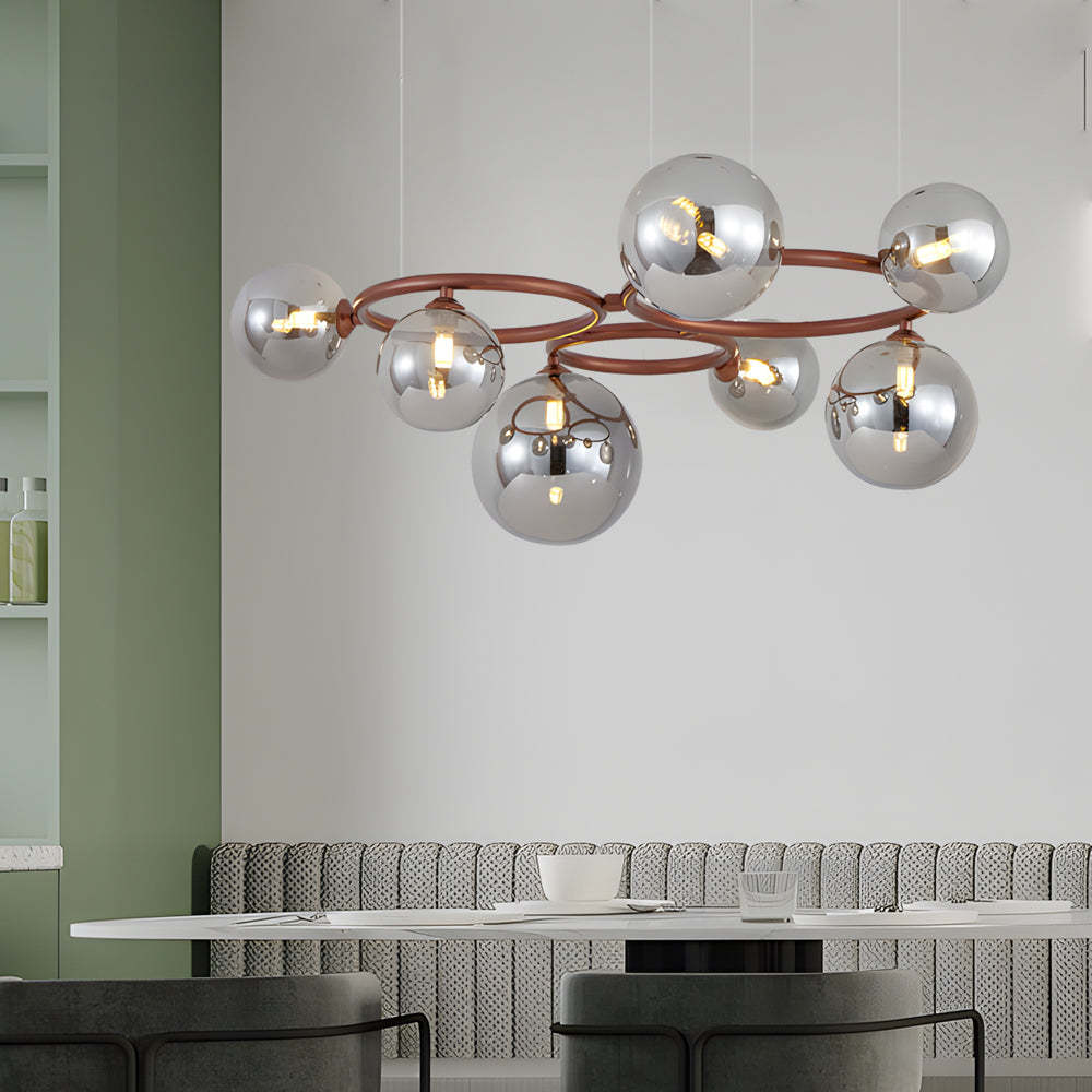 5/7/9-Light Glass Ball Circular Contemporary Chandelier