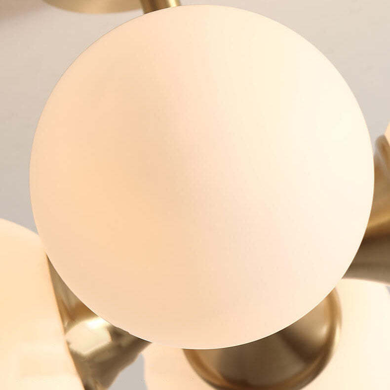 Modern Brass Glass Orb Ceiling Light
