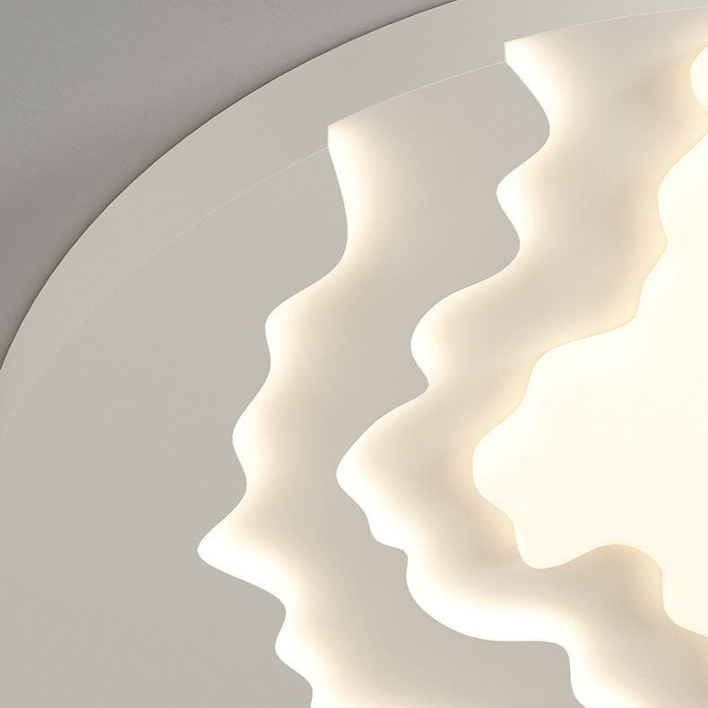 Minimalist Acrylic Wave LED Flush Mount Light