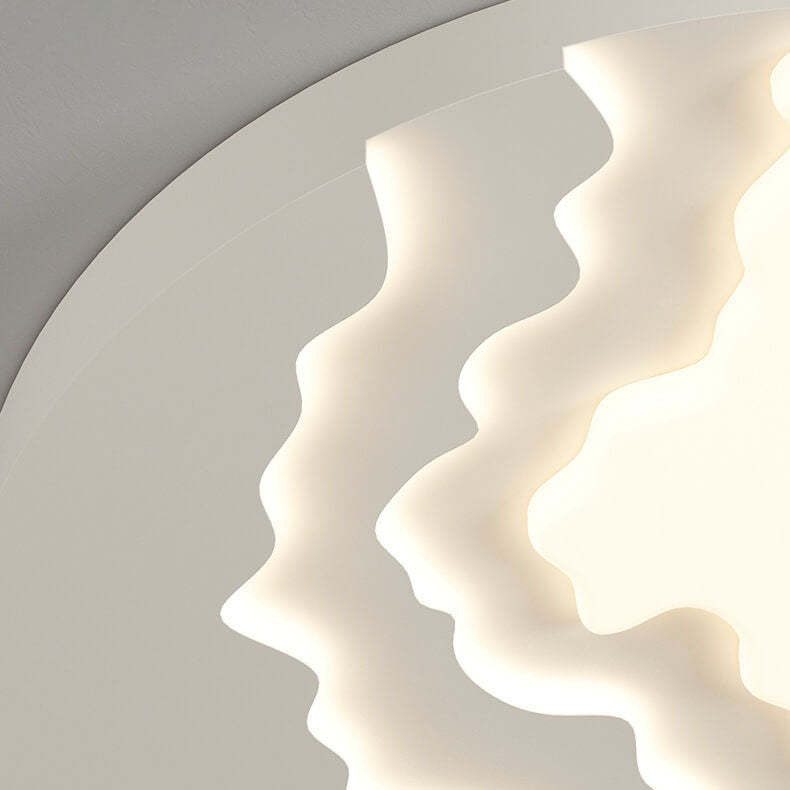 Minimalist Acrylic Wave LED Flush Mount Light