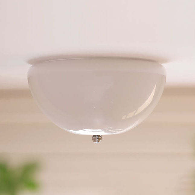 Nordic Iron Round Glass 4-Light Flush Ceiling Light