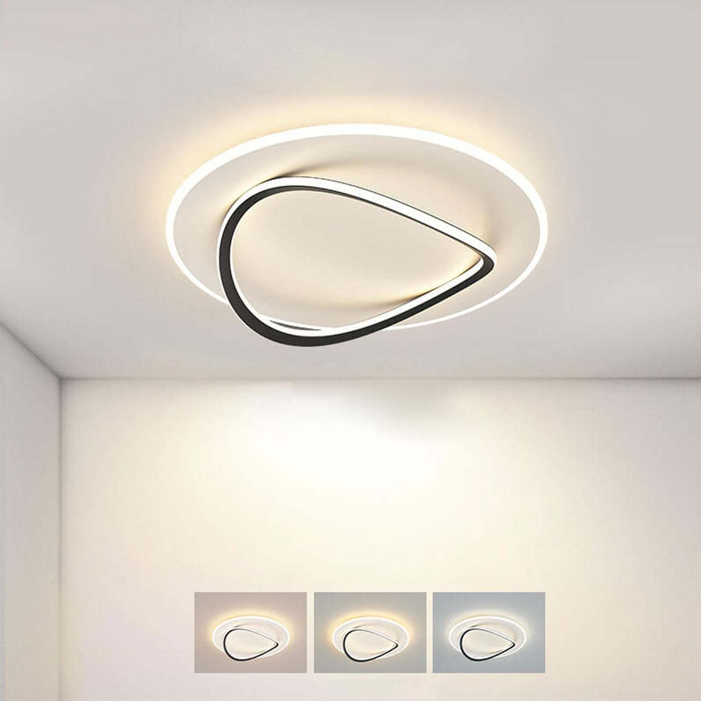 Nordic Minimalist Round Oval LED Flush Mount Light