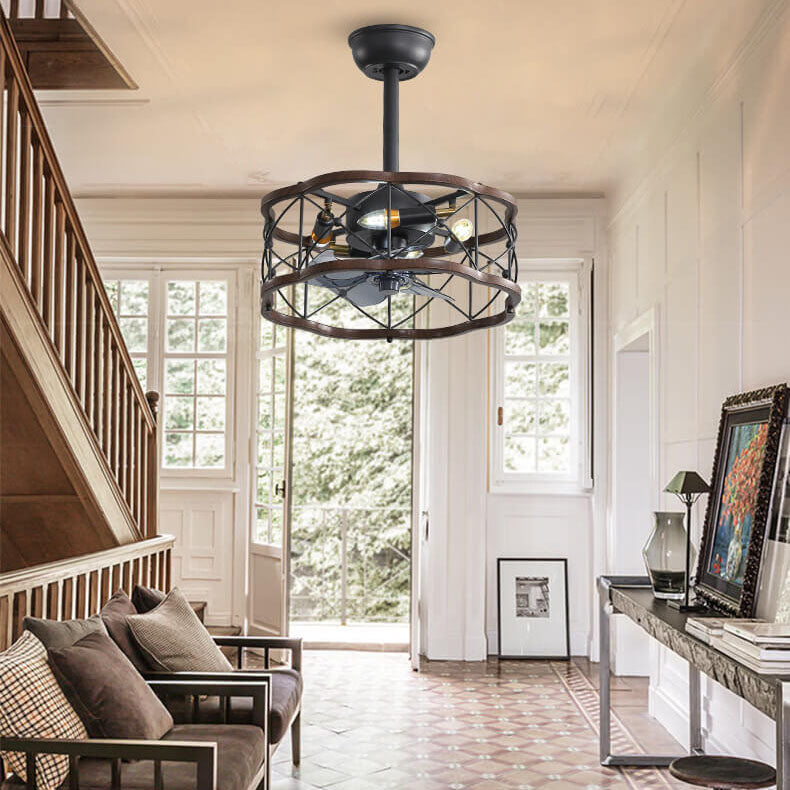 Industrial Minimalist Mount Ceiling Fan Light
