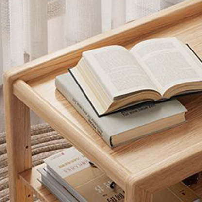 Retro Solid Wood 3-Tier Movable End Table
