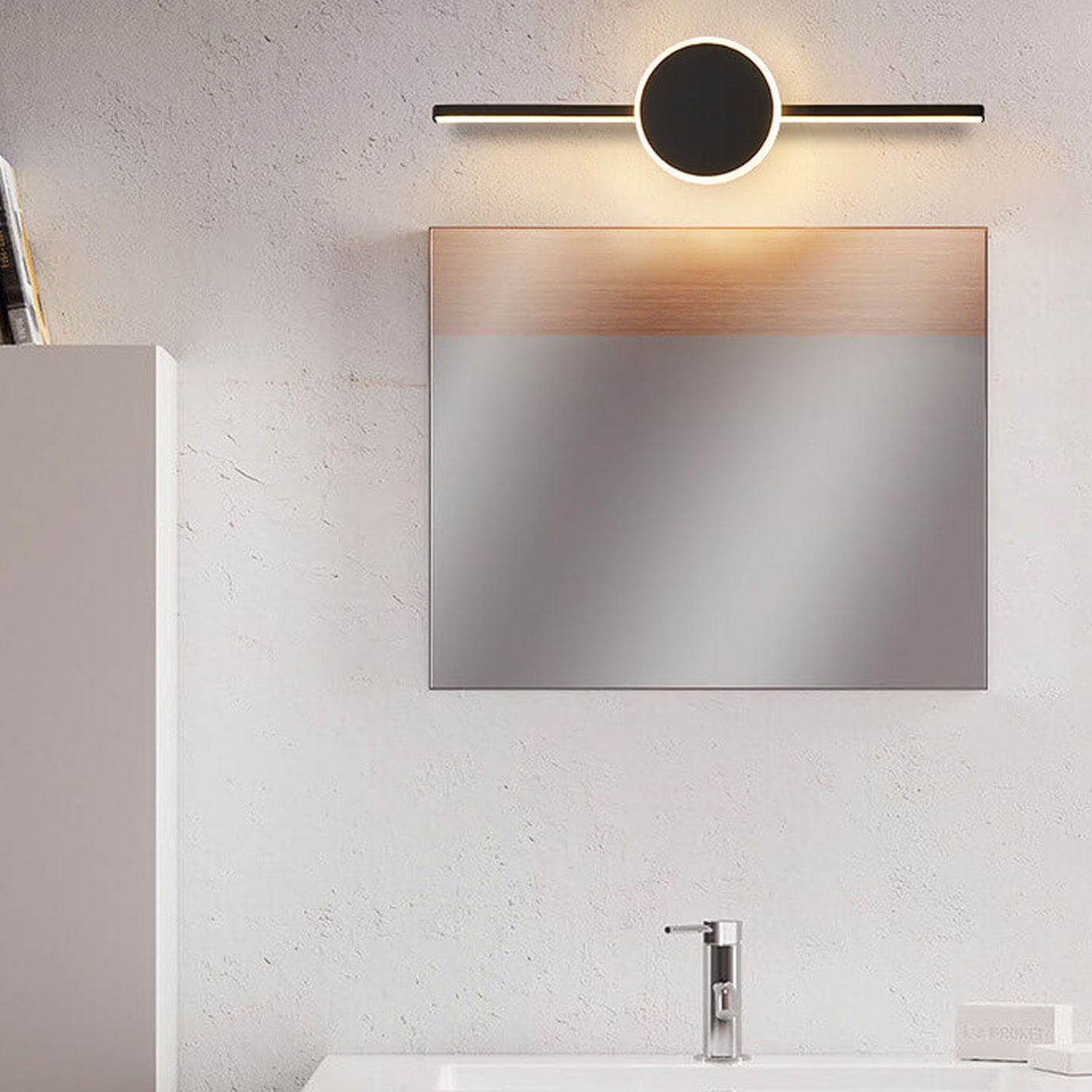 Black acrylic long disc wall sconces - nordic — Small (12"H / Warm White (3000K) / Matte Black
