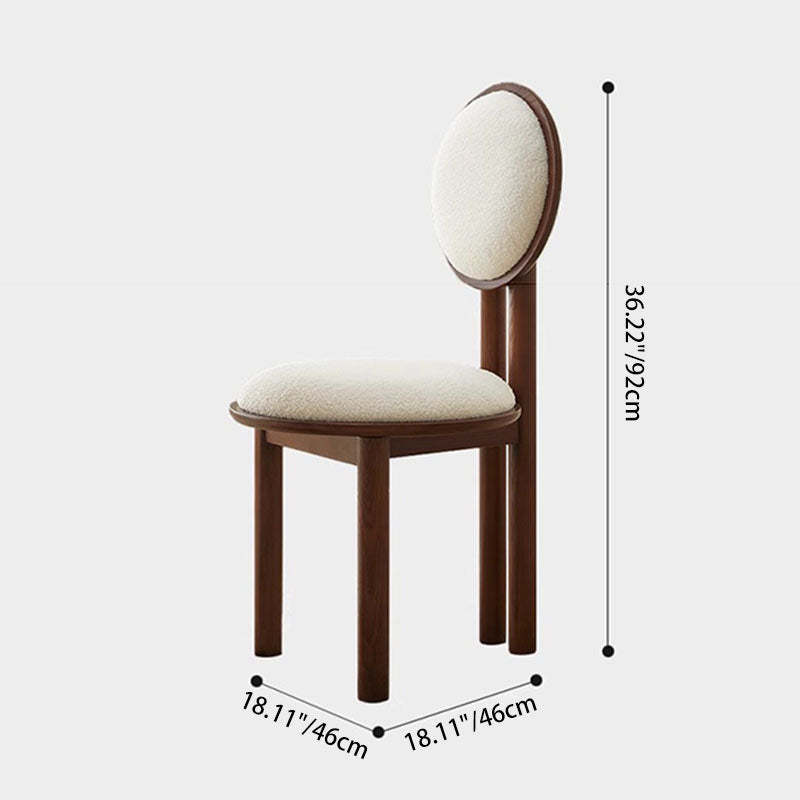 Scandinavian Solid Wood Lambswool Leather Dining Chair
