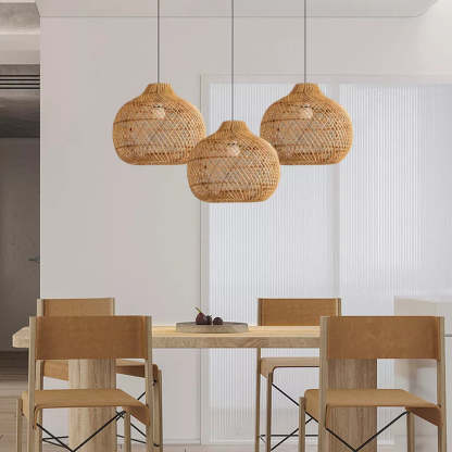 Handmade Wicker Basket Rattan Pendant Light