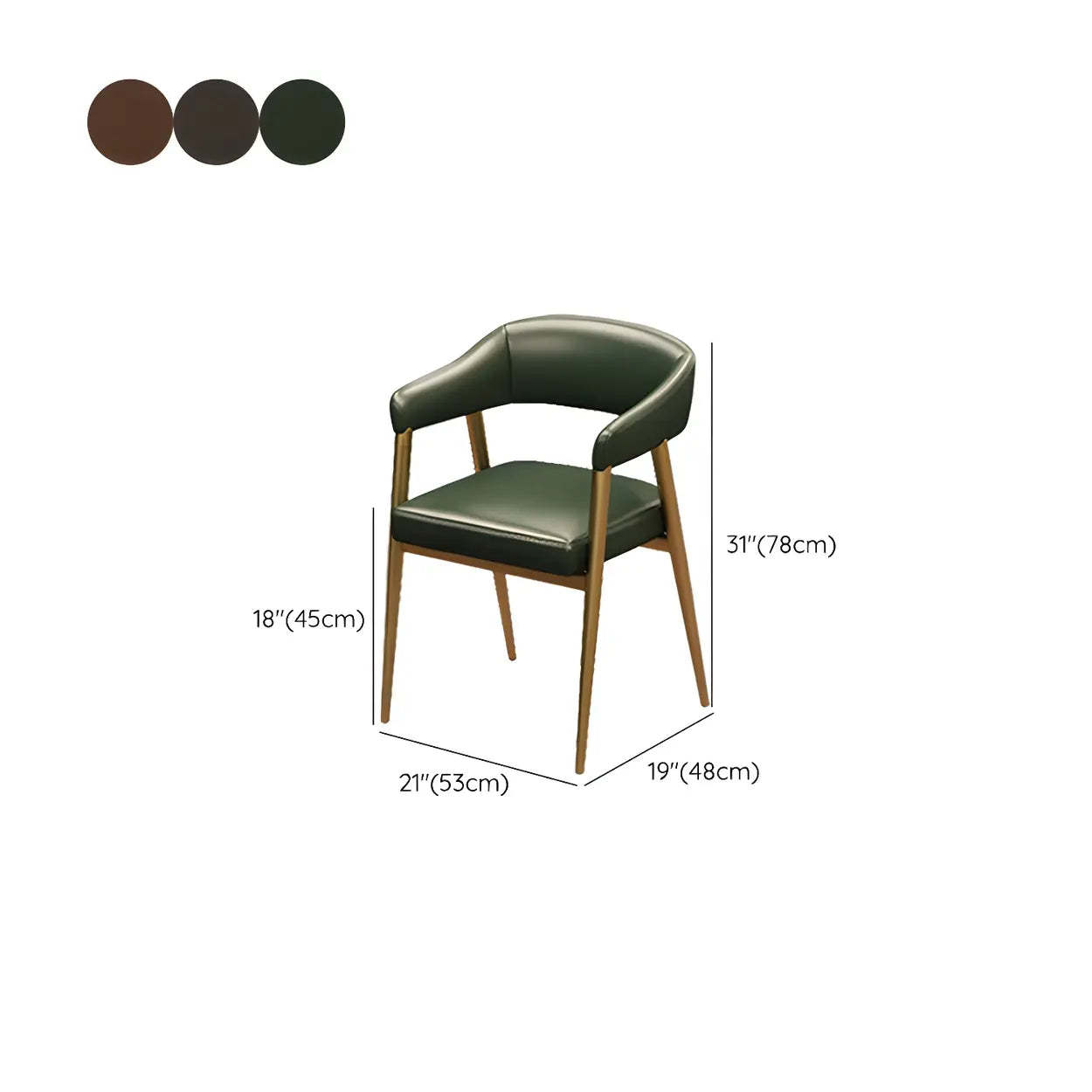 Industrial Faux Leather Dining Arm Chair