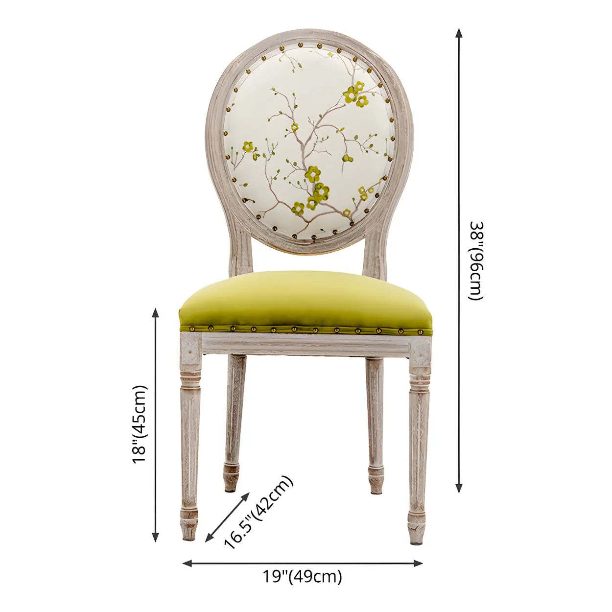 Farmhouse Upholstered King Louis Dining Side Chair