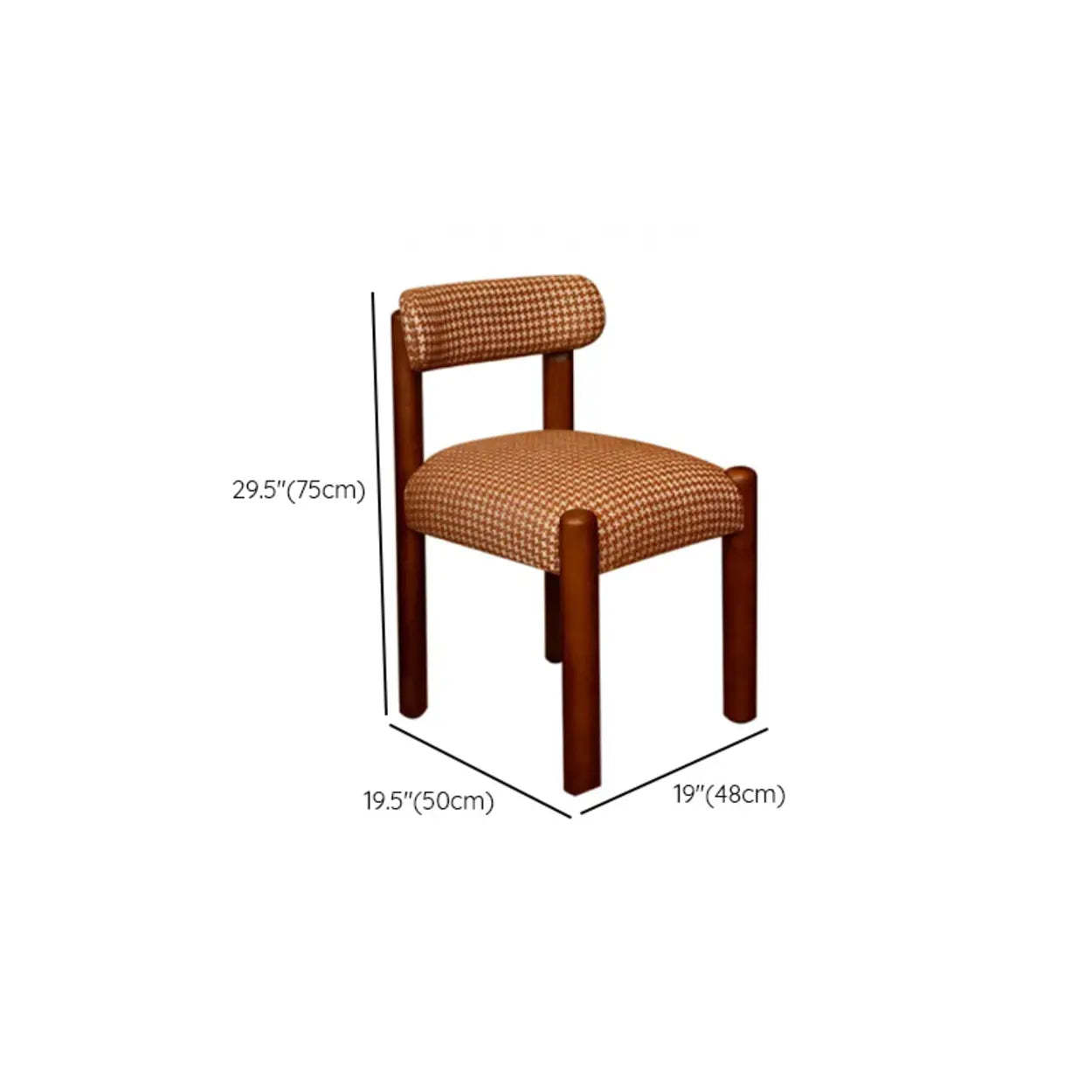 Scandinavian Wood Houndstooth Dining Chair