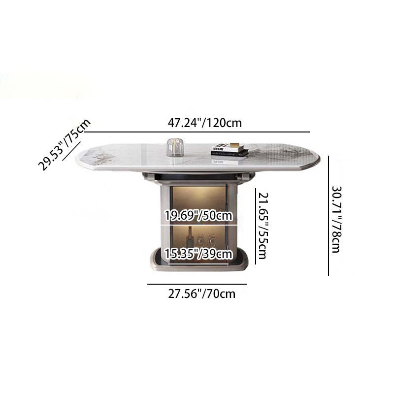 Nordic Elliptical Slab Wood Glass Dining Table